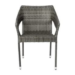 Emma And Oliver All-Weather Indoor/Outdoor Stacking Patio Dining Chair With Steel Frame And Weather Resistant PE Rattan -Emma And Oliver GUEST 17524ba0 178b 4094 8680 8074f77d9c81