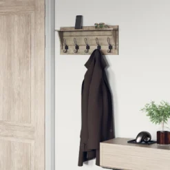 Emma And Oliver Rustic Wall Hanging Storage Rack With 5 Hooks For Entryway, Kitchen, Bathroom And More 17 Emma And Oliver Rustic Wall Hanging Storage Rack With 5 Hooks For Entryway, Kitchen, Bathroom And More -Emma And Oliver GUEST 17caf59f 3dc5 4fb7 8aab 2dcbba7a2f5b