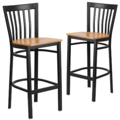 Emma And Oliver 2 Pack School House Back Metal Restaurant Barstool -Emma And Oliver GUEST 182fa707 839d 451f b4f0 707697c1feda