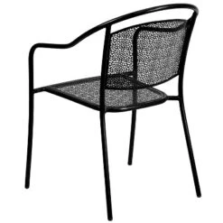Emma And Oliver Commercial Grade 5 Pack Indoor-Outdoor Steel Patio Arm Chair With Round Back -Emma And Oliver GUEST 184f48eb 9443 4a67 a979 875d30386b09