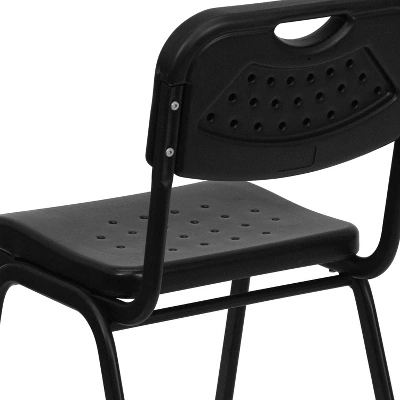 Emma And Oliver Black Plastic Student Classroom Stack Chair With Open Back 5 Emma And Oliver Black Plastic Student Classroom Stack Chair With Open Back - Image 5