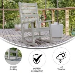 Emma And Oliver Contemporary Rocking Chair, All-Weather HDPE Indoor/Outdoor Rocker -Emma And Oliver GUEST 1976a548 7b60 4e67 805a 0eabfee7ff4d
