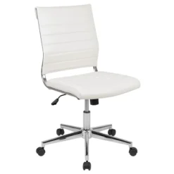 Emma And Oliver Mid-Back Armless LeatherSoft Ribbed Executive Swivel Office Chair 27 Emma And Oliver Mid-Back Armless LeatherSoft Ribbed Executive Swivel Office Chair -Emma And Oliver GUEST 19a8d806 b308 4390 9633 b5d901c5cb48
