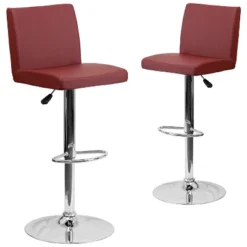 Emma And Oliver 2 Pack Contemporary Vinyl Adjustable Height Barstool With Panel Back And Chrome Base -Emma And Oliver GUEST 19c0167f d4e2 440b b0f4 e69a60d3f839