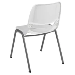 Emma And Oliver White Ergonomic Shell Student Stack Chair - Classroom Chair / Office Guest Chair -Emma And Oliver GUEST 19dc374f f025 45ef aaf5 162f882fad7b