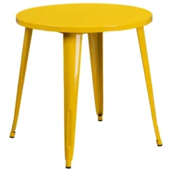 Emma And Oliver Commercial Grade 30" Round Colorful Metal Indoor-Outdoor Dining Table -Emma And Oliver GUEST 1a45d58d be78 4e48 8e33 956078471dad