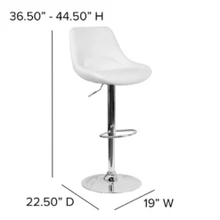 Emma And Oliver Adjustable Height Gas Lift Swivel Bar Stool With Support Pillow - Dining Stool -Emma And Oliver GUEST 1ae534d0 f0d9 4add 9c66 8ea9e430883f