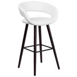 Emma And Oliver 29"H Wood Rounded Open Back Barstool -Emma And Oliver GUEST 1b04c635 7e6e 405e 9dc9 6cce2fc99af0