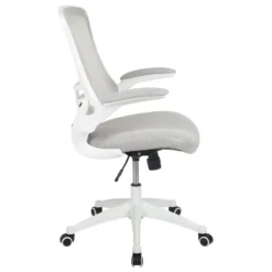 Emma And Oliver Mid-Back Light Gray Mesh Ergonomic Task Office Chair, White Frame - Flip-Up Arms 22 Emma And Oliver Mid-Back Light Gray Mesh Ergonomic Task Office Chair, White Frame - Flip-Up Arms -Emma And Oliver GUEST 1b17ff4e e3ca 4386 bb7a fdd1d0ae582b