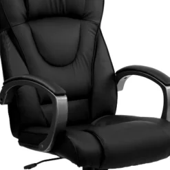 Emma And Oliver High Back Black LeatherSoft Swivel Office Chair Titanium Nylon Base/Loop Arms -Emma And Oliver GUEST 1b6ea195 86d2 412c b468 7e8e39d64027