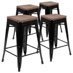 Emma And Oliver 24" High Metal Counter-Height, Indoor Bar Stool With Wood Seat - Stackable Set Of 4 23 Emma And Oliver 24" High Metal Counter-Height, Indoor Bar Stool With Wood Seat - Stackable Set Of 4 -Emma And Oliver GUEST 1bcd2cb7 c1f7 4e82 ac6e 773f57dd6f57
