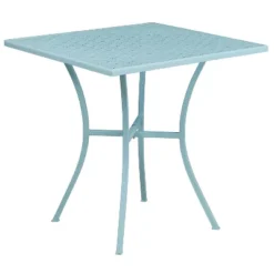 Emma And Oliver Commercial Grade 28" Square Colorful Metal Garden Patio Table -Emma And Oliver GUEST 1ca83f1b 0123 44a7 9f4c 9622f1fd5920