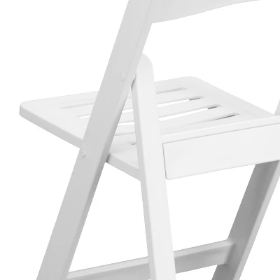 Emma And Oliver 4 Pack 1000 Lb. Capacity White Resin Folding Chair With Slatted Seat 6 Emma And Oliver 4 Pack 1000 Lb. Capacity White Resin Folding Chair With Slatted Seat - Image 6