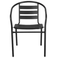 Emma And Oliver Metal Restaurant Dining Stack Chair With Aluminum Slats -Emma And Oliver GUEST 1cd5f45c 8aac 492d ac3d 2ed2f49ad168