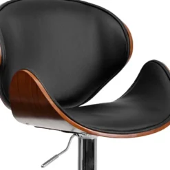 Emma And Oliver Bentwood Adjustable Height Barstool With Curved Vinyl Seat/Back -Emma And Oliver GUEST 1e511251 6eeb 4754 84d6 414d100da3dc