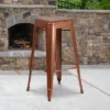 Emma And Oliver 30"H Backless Barstool With Square Wood Seat