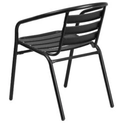 Emma And Oliver Metal Restaurant Dining Stack Chair With Aluminum Slats -Emma And Oliver GUEST 1e7ee682 6741 4371 a951 8efb63df4ee9