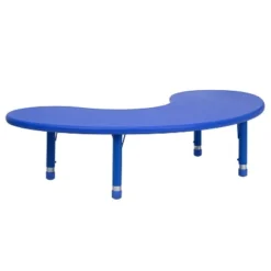 Emma And Oliver 35"W X 65"L Half-Moon Plastic Height Adjustable Activity Table -Emma And Oliver GUEST 1ed5e781 e539 412e bab4 2d859bc519f1