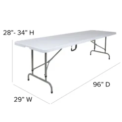 Emma And Oliver 8-Foot Height Adjustable Bi-Fold Granite White Plastic Folding Table With Handle 8 Emma And Oliver 8-Foot Height Adjustable Bi-Fold Granite White Plastic Folding Table With Handle -Emma And Oliver GUEST 1f1aba2f 8150 47c8 a8a7 5bf2aedf1b2f