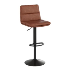 Emma And Oliver Set Of Two Upholstered Height Adjustable Swivel Mid-Back Stools With Comfortable Foam Padding And Steel Base -Emma And Oliver GUEST 1f476162 5f83 485b 8941 4f0f1c6053ad