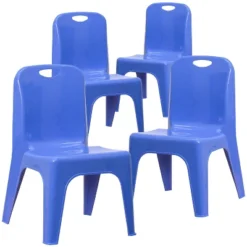 Emma And Oliver 4 Pack Plastic Stack School Chair With Carrying Handle And 11" Seat Height -Emma And Oliver GUEST 1fcc188f 34a6 4d4a a9ce d3cb3924774f