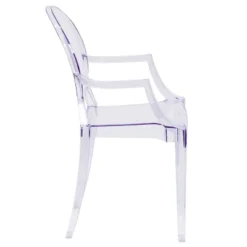 Emma And Oliver Oval Back Ghost Chair With Arms In Transparent Crystal -Emma And Oliver GUEST 1fdde8d8 04ca 4970 af3e 7675c8a7be6a