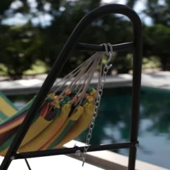 Emma And Oliver Black 550 Lbs. Capacity Heavy Duty Steel Two Person Hammock Stand For Hammocks 9 To 14 Feet Long -Emma And Oliver GUEST 222ccee8 c0b1 49a8 b534 1da654398979