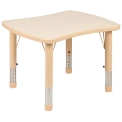 Emma And Oliver 21.875"W X 26.625"L Rectangular Plastic Height Adjustable Activity Table Set With 2 Chairs -Emma And Oliver GUEST 22470022 4db0 4615 8f50 a8da8852eda0