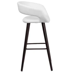 Emma And Oliver 29"H Wood Rounded Open Back Barstool -Emma And Oliver GUEST 22b485ea d84a 425c b282 d6b5f880f5e4
