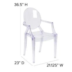 Emma And Oliver Oval Back Ghost Chair With Arms In Transparent Crystal -Emma And Oliver GUEST 22d69344 6029 437f a6b4 bd4f688a48b6