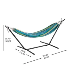 Emma And Oliver Cotton Two Person Hammock With Space Saving Steel Stand, Premium Carry Bag And Hanging Hardware -Emma And Oliver GUEST 2387a057 763c 4981 bb36 52f6e221bd83