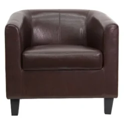 Emma And Oliver Leather Lounge Chair With Sloping Arms -Emma And Oliver GUEST 23e8fd0d 3d2a 4ce2 a087 d1624196f073