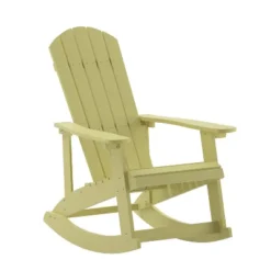 Emma And Oliver Classic All-Weather Poly Resin Rocking Adirondack Chair With Stainless Steel Hardware For Year Round Use -Emma And Oliver GUEST 24290bb1 5ed0 47f6 86f6 9dfe0b5467b7