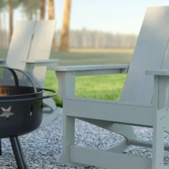 Emma And Oliver Set Of 2 Modern All-Weather Poly Resin Adirondack Rocking Chairs For Indoor/Outdoor Use -Emma And Oliver GUEST 244c0983 4f9f 4942 aafd 4e9f884df8bc