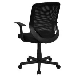 Emma And Oliver Mid-Back Black Mesh Tapered Back Swivel Task Office Chair With T-Arms -Emma And Oliver GUEST 24768c87 759a 4ac4 974b ddbd8a645e7d