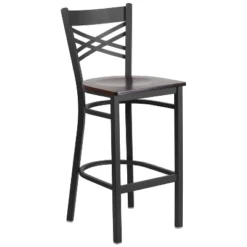Emma And Oliver 2 Pack "X" Back Metal Restaurant Barstool -Emma And Oliver GUEST 252e41a7 b467 4a37 a8ea 0c48722d0548