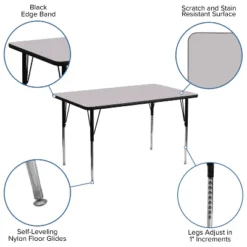 Emma And Oliver 30x48 Rectangle Laminate Adjustable Activity Table -Emma And Oliver GUEST 252f3e9d aaf6 4e33 bdb2 fe5a4779f5f0
