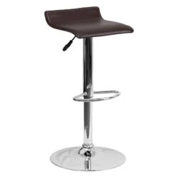 Emma And Oliver Solid Wave Seat Vinyl Adjustable Height Barstool With Chrome Base -Emma And Oliver GUEST 2546884f d5a1 48e3 a9aa 11087fdfb841