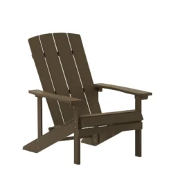 Emma And Oliver All-Weather Adirondack Chair In Faux Wood -Emma And Oliver GUEST 259276be d08a 4e36 b93e 24764b824ba5