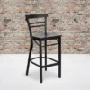 Emma And Oliver 2 Pack Two-Slat Ladder Back Metal Restaurant Barstool