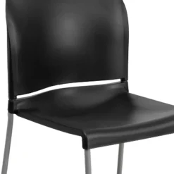 Emma And Oliver Home And Office Guest Chair Black Full Back Contoured Sled Base Stack Chair -Emma And Oliver GUEST 25acf100 d0ad 4f49 bc06 9b909ff4a0ef