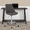 Emma And Oliver Mid-Back Dark Gray Fabric Pneumatic Lift Task Office Chair