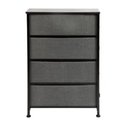 Emma And Oliver 4 Drawer Vertical Slim Storage Dresser-Wood Top & Fabric Pull Drawers 17 Emma And Oliver 4 Drawer Vertical Slim Storage Dresser-Wood Top & Fabric Pull Drawers -Emma And Oliver GUEST 266fad51 c014 4f68 bee6 aa09e96a367e