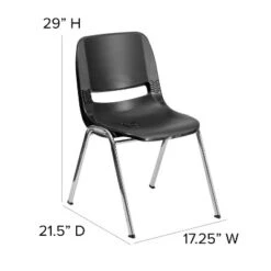 Emma And Oliver Ergonomic Shell Stack Chair - 16" Seat Daycare Home School -Emma And Oliver GUEST 26e17b9b 9a5e 4720 a5f9 7b9bba020993