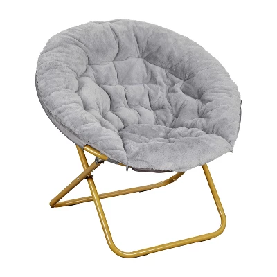 Emma And Oliver Oversize Folding Saucer Chair With Cozy Faux Fur Cushion And Metal Frame For Dorms, Bedrooms, Apartments And More 9 Emma And Oliver Oversize Folding Saucer Chair With Cozy Faux Fur Cushion And Metal Frame For Dorms, Bedrooms, Apartments And More - Image 9