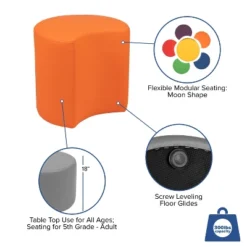 Emma And Oliver 18"H Soft Seating Flexible Moon For Classrooms And Common Spaces 18 Emma And Oliver 18"H Soft Seating Flexible Moon For Classrooms And Common Spaces -Emma And Oliver GUEST 2774046b 06ec 4b6a 8ad5 9df5c676c0d7