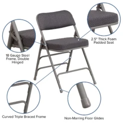 Emma And Oliver 2 Pack Premium Curved Triple Braced & Hinged Fabric Upholstered Metal Folding Chair 22 Emma And Oliver 2 Pack Premium Curved Triple Braced & Hinged Fabric Upholstered Metal Folding Chair -Emma And Oliver GUEST 27a8d902 065e 47d7 9a61 82168d9a0493