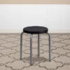 Emma And Oliver Stackable Stool With Silver Powder Coated Frame