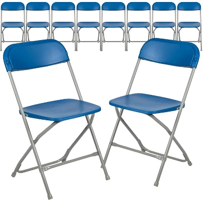 Emma And Oliver Set Of 10 Stackable Folding Plastic Chairs - 650 LB Weight Capacity 15 Emma And Oliver Set Of 10 Stackable Folding Plastic Chairs - 650 LB Weight Capacity - Image 15