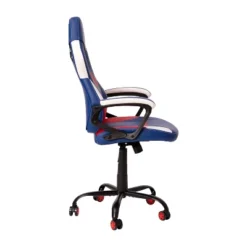 Emma And Oliver Faux Leather Ergonomic High Back Gaming Chair With Adjustable Seat Height, Lumbar Support And Padded Arms In Red, White & Blue -Emma And Oliver GUEST 28347312 7bf9 4c05 b790 c001db14d4c7